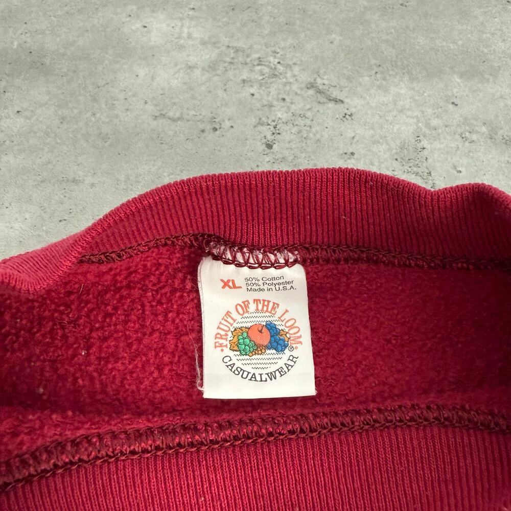 Vintage Blank Maroon Crewneck Sweatshirt Made in USA Mens Size XL - Picture 3 of 6